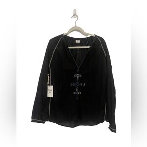 NWT Aritzia Sunday Best Embroidered Annalise Bohemian, gypsy boho cotton  top M